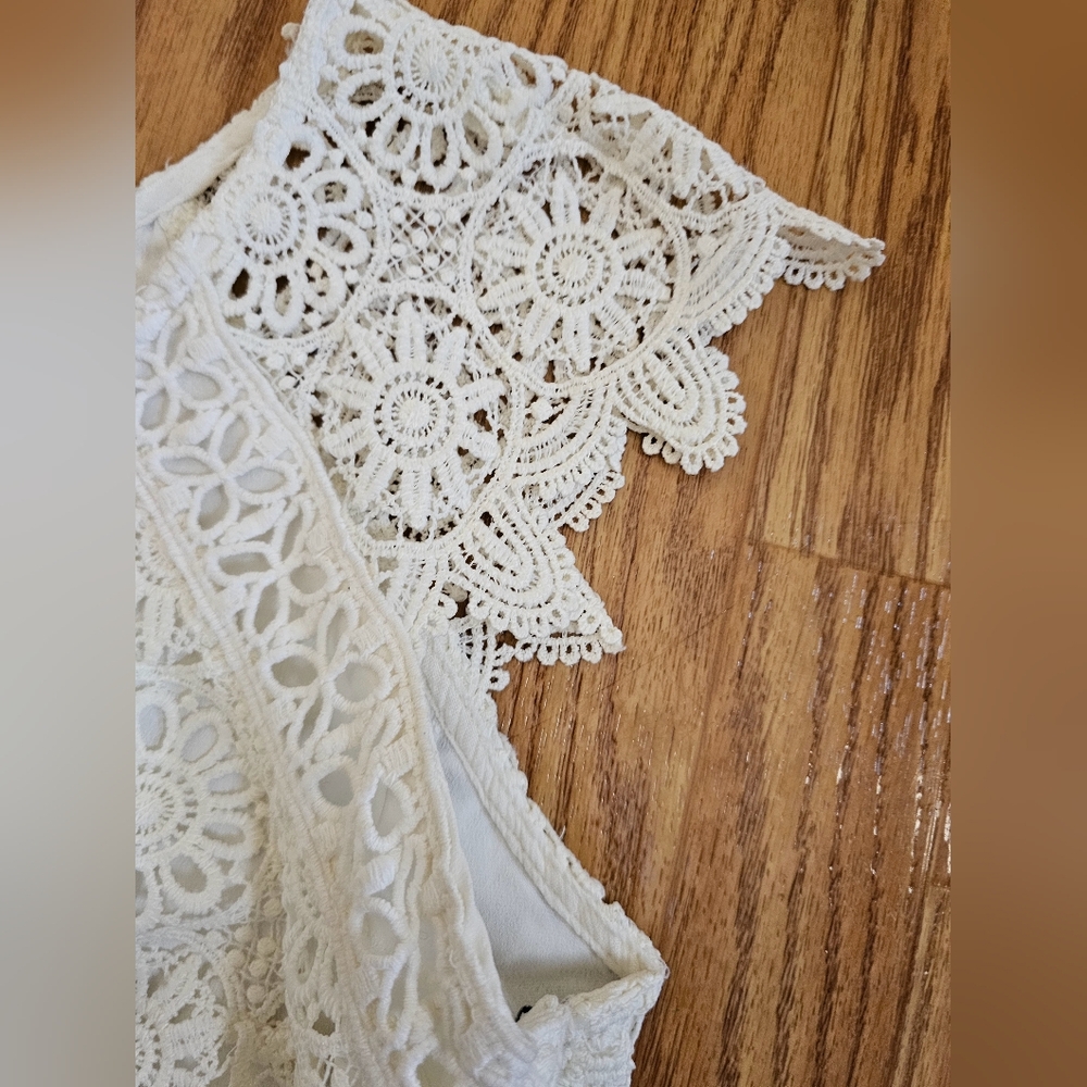 Kid's hollister women’s beige dress size 3 lace top side zip - Picture 5 of 12